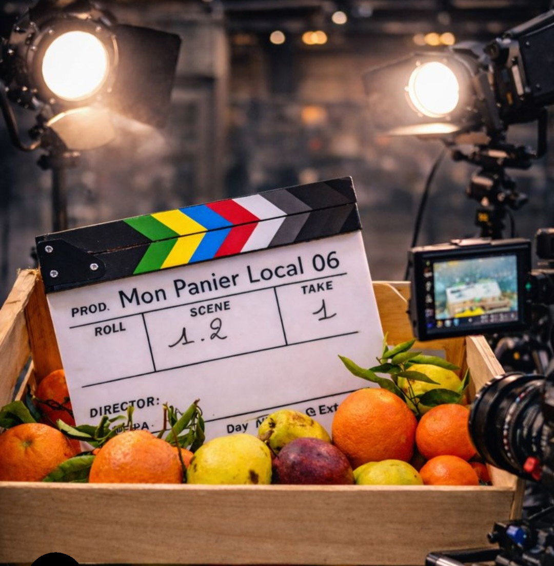 Fruits locaux et clap de tournage — Cinémark Azur